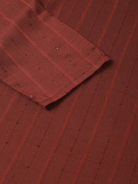 KALINI Striped Woven Design Straight Kurta with Trousers
