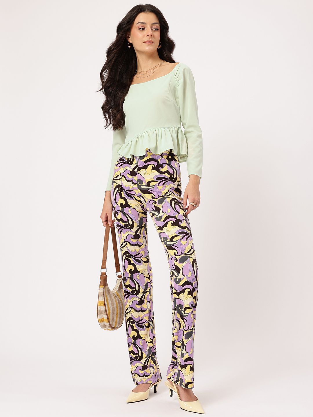 DressBerry Cool Matcha Elevated Basics Peplum Top