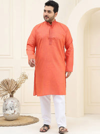 SOJANYA PLUS Plus Size Woven Design Pure Cotton Kurta with Pyjama