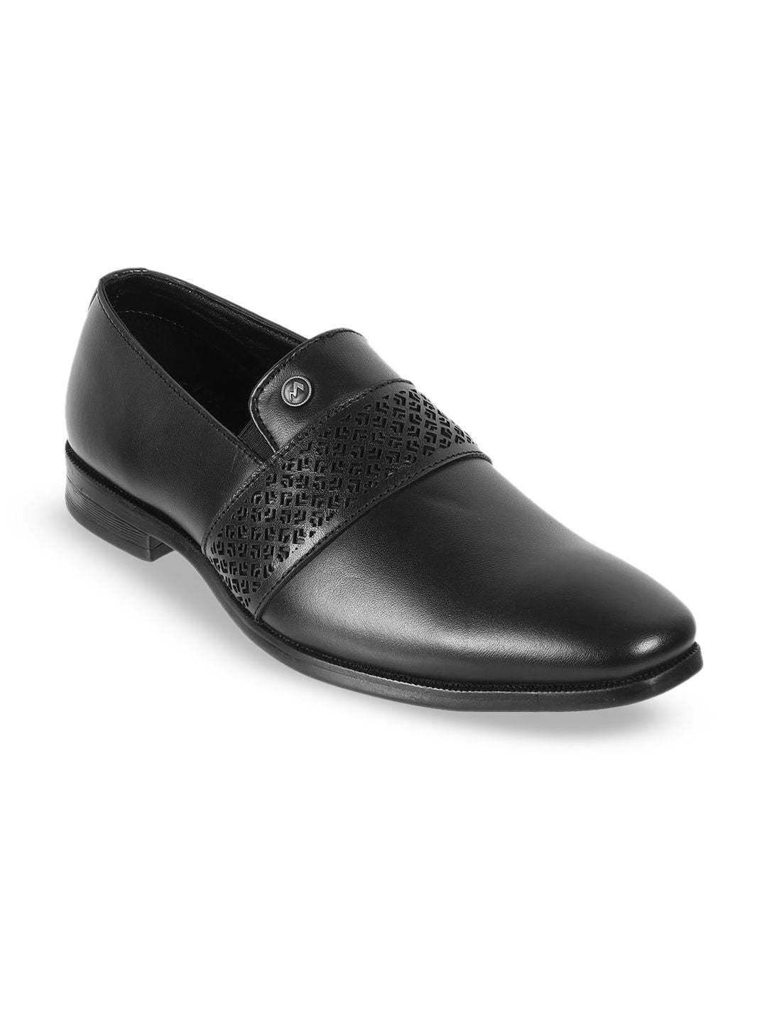 Metro Men Textured Leather Slip-On Shoes Formal Shoes