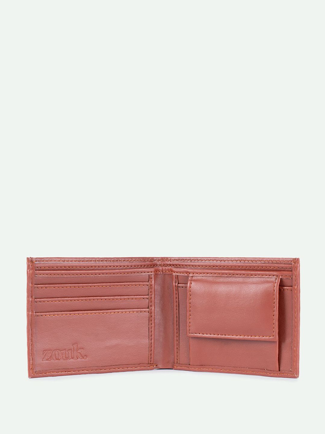 ZOUK Men Striped Leather Classic Sleek - Goan Waves Two Fold Wallet