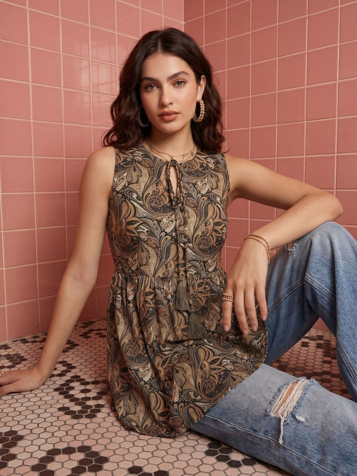 Mamicha Print Bohemian Top
