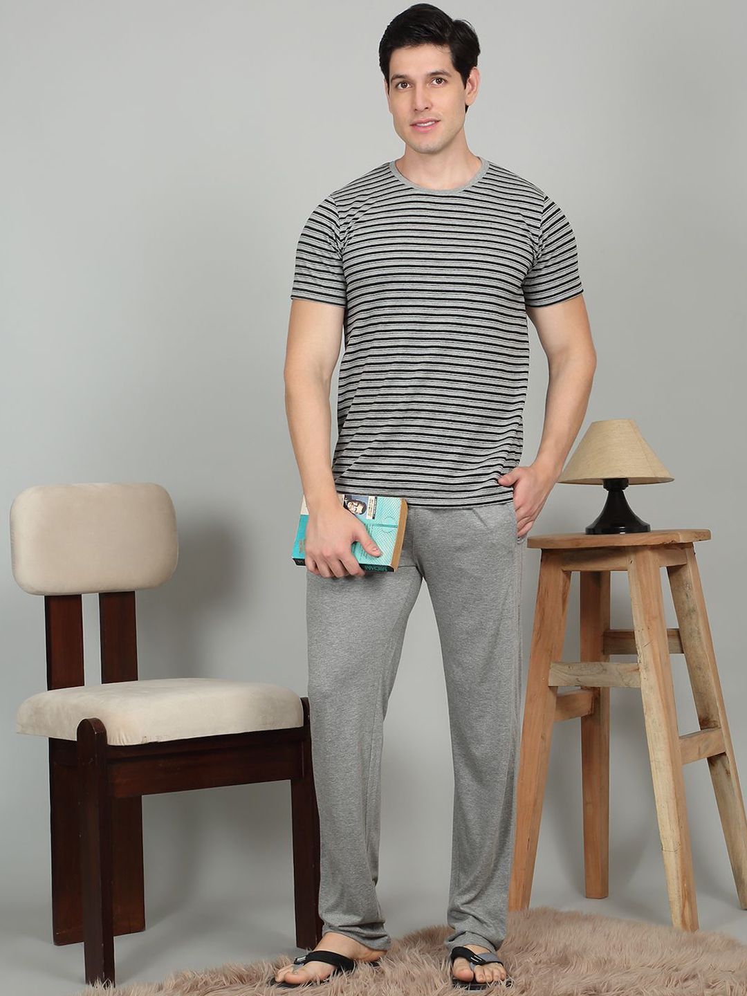 Sweet Dreams Men Striped Night suit