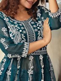KALINI Women Ethnic Motifs Embroidered Chikankari Kurti