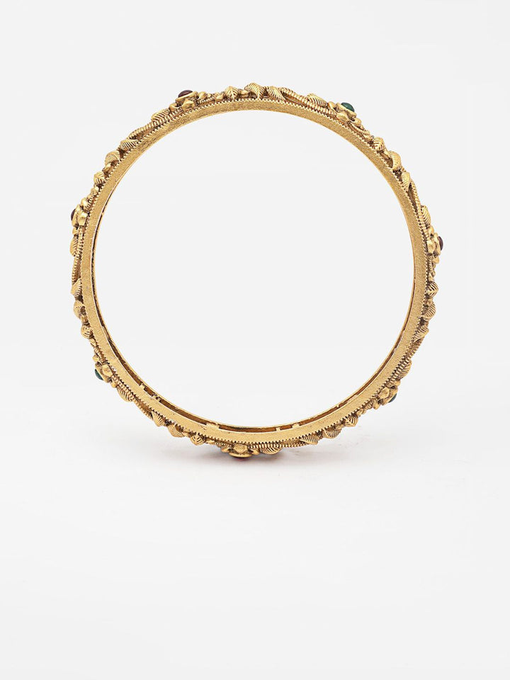 PANASH- Set Of 4 24 CT Gold-Plated Handcrafted Antique Bangles