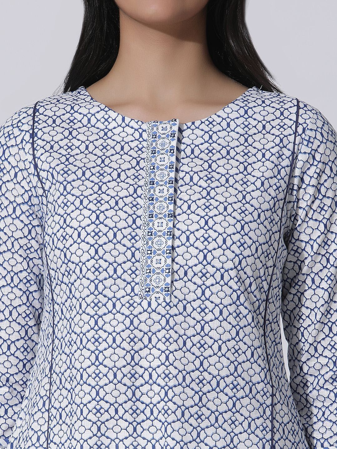 W Ethnic Motifs Printed Cotton Straight Kurta