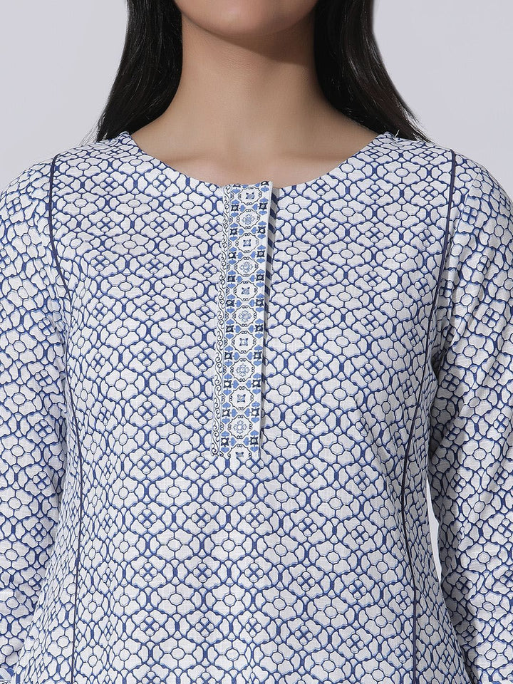 W Ethnic Motifs Printed Cotton Straight Kurta
