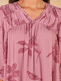 AND Print Tie-Up Neck Kimono Sleeve Top