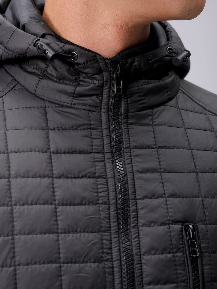 The Indian Garage Co Men Hooded Slim Fit Bomber Jacket