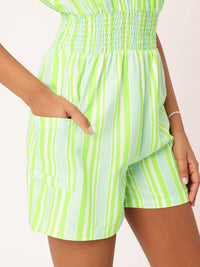 DressBerry Striped Smocked Playsuit