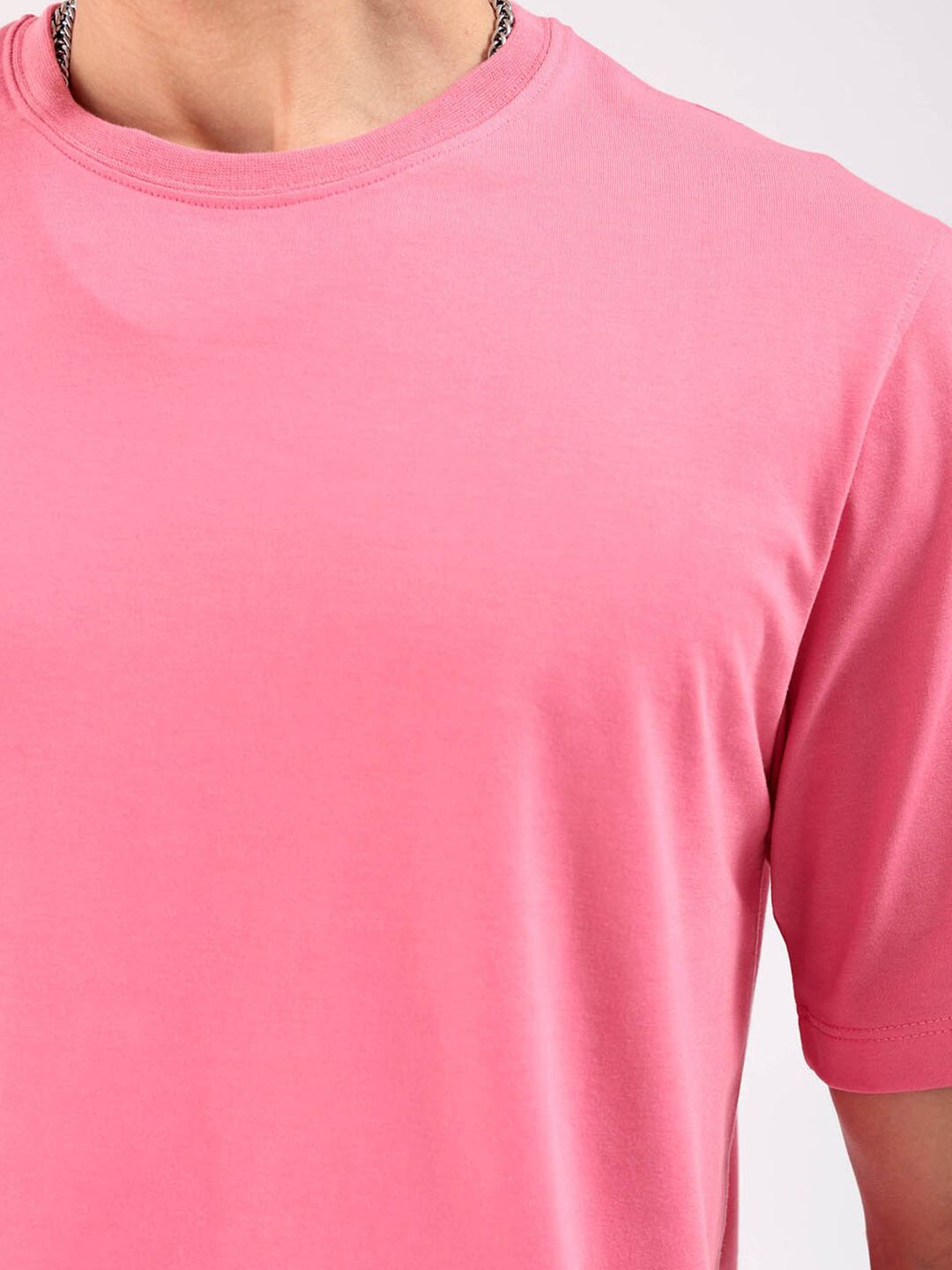 The Indian Garage Co Pink Round Neck Short Sleeves Regular T-shirt