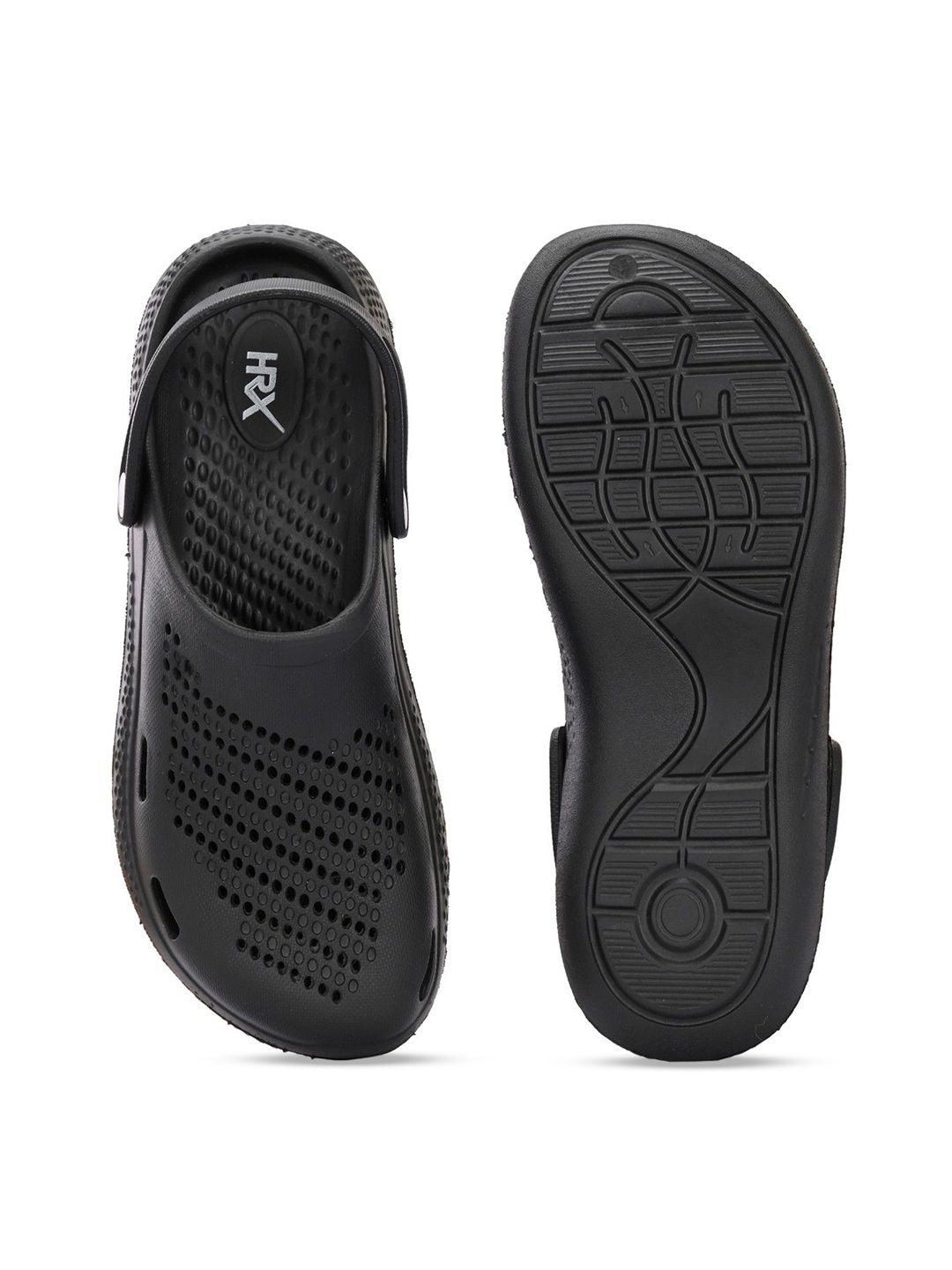 HRX by Hrithik Roshan Men Black Self Design Rubber Clogs
