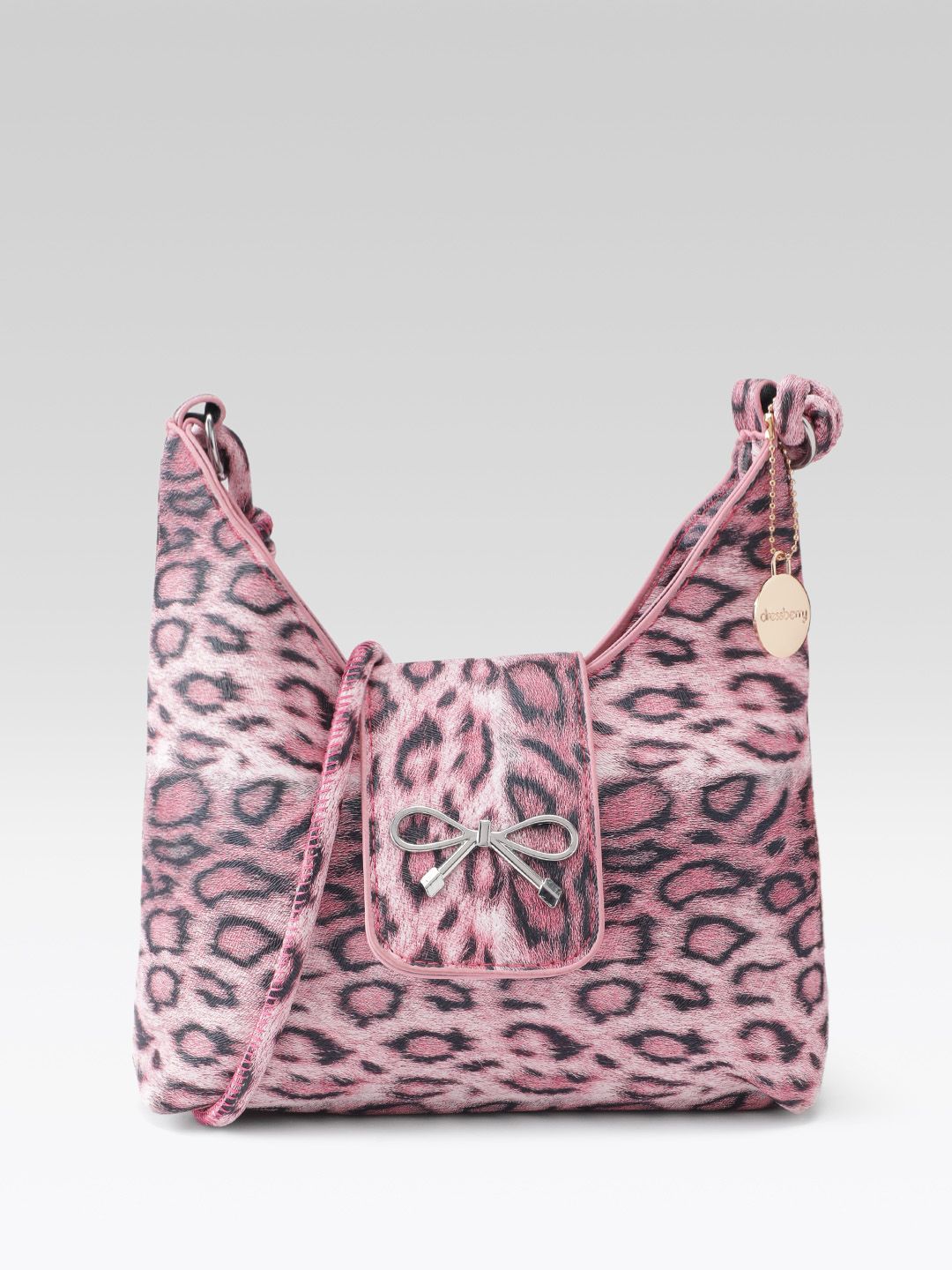 DressBerry Animal Print Sling Bag with Bow Detail