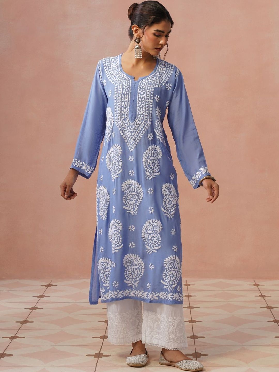 House of Chikankari Women Embroidered Chikankari Kurta