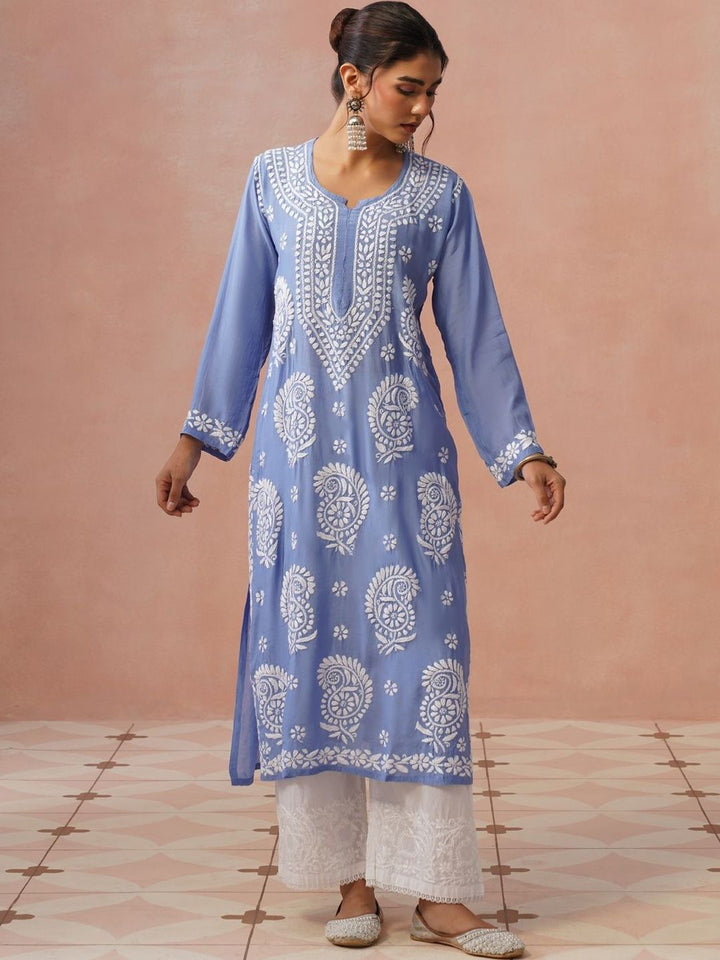 Rumah Wanita Chikankari Sulam Kurta Chikankari