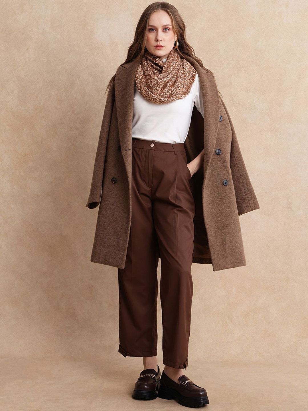 RAREISM Women Tailored Flared High-Rise Trouser