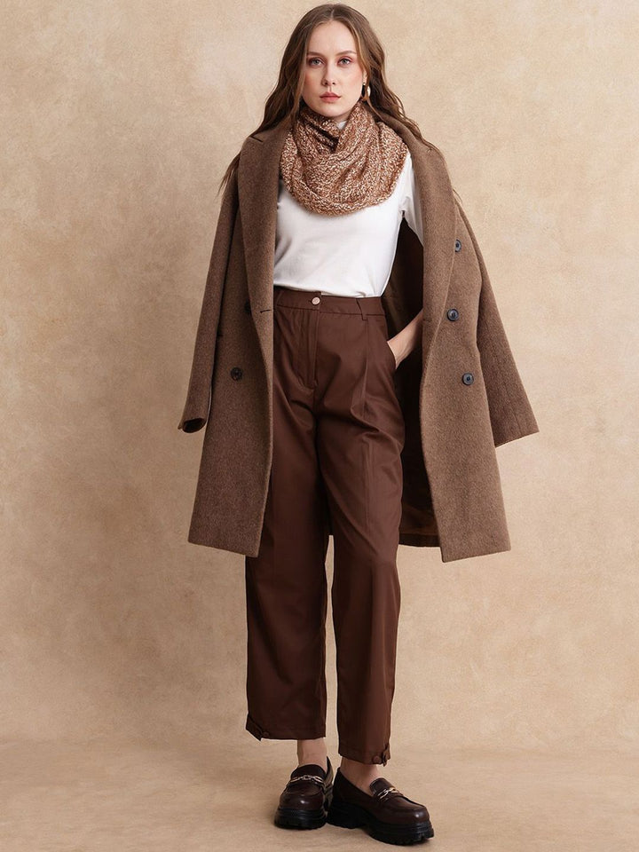 RAREISM Women Tailored Flared High-Rise Trouser