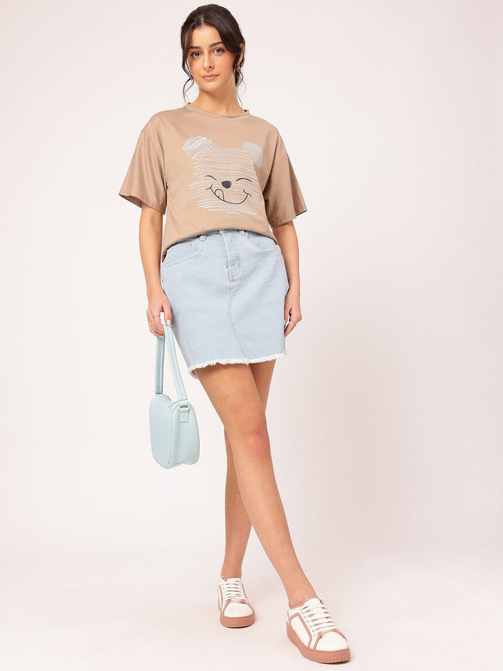 DressBerry Softly Styled Printed Relaxed Fit T-shirt