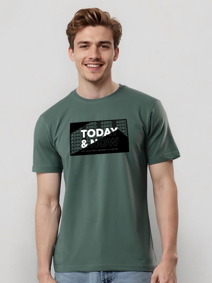 ADRO Men Typography Printed Round Neck Cotton T-shirt