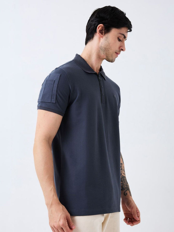 SPYKAR Men Solid Polo Collar Cotton Slim Fit T-shirt
