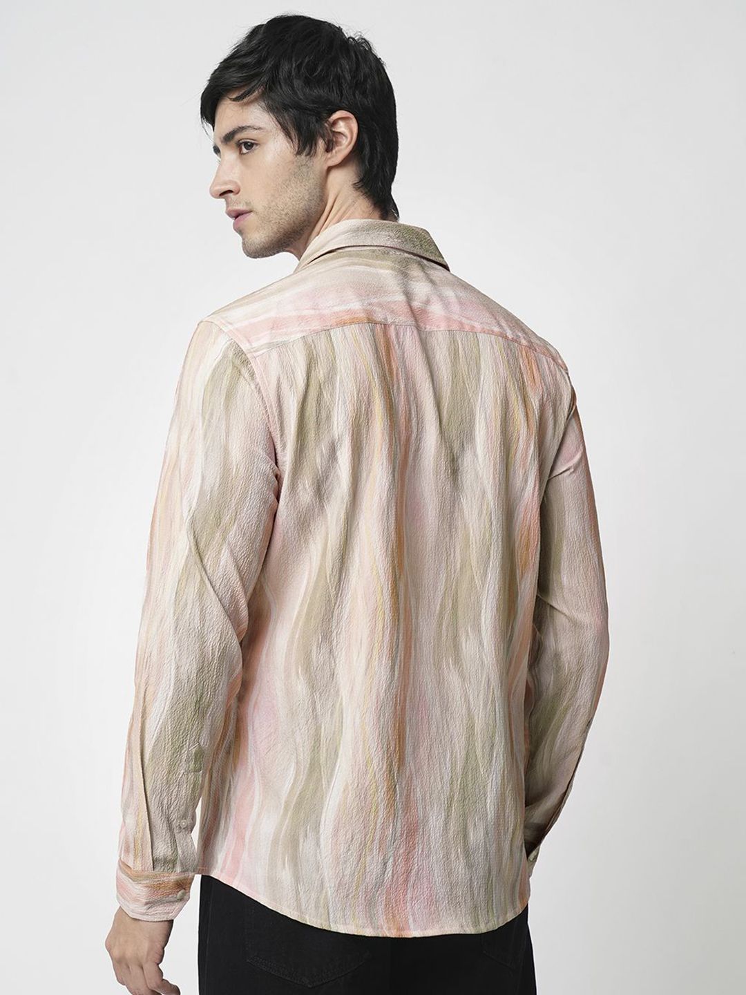 VASTRADO Men Classic Spread Collar Abstract Printed Slim Fit Casual Shirt