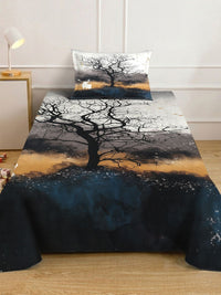 Myntra Elegant Homes Multicoloured 400 TC Single 7D Bedsheet with 1 Pillow Covers
