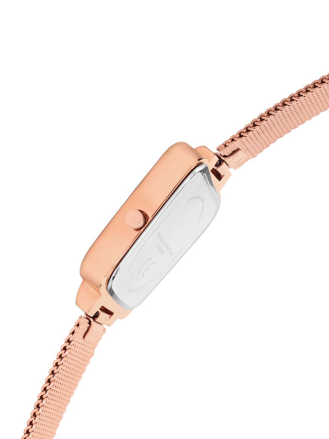 Sambungan Perancis Wanita Dail Square Dail & Gelang Gaya Tali Analog Watch Watch FCU6SRGM