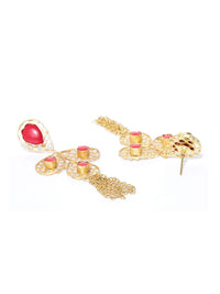 Anting-anting Jatuh Kontemporari Anouk Batu Bersalut Emas Merah
