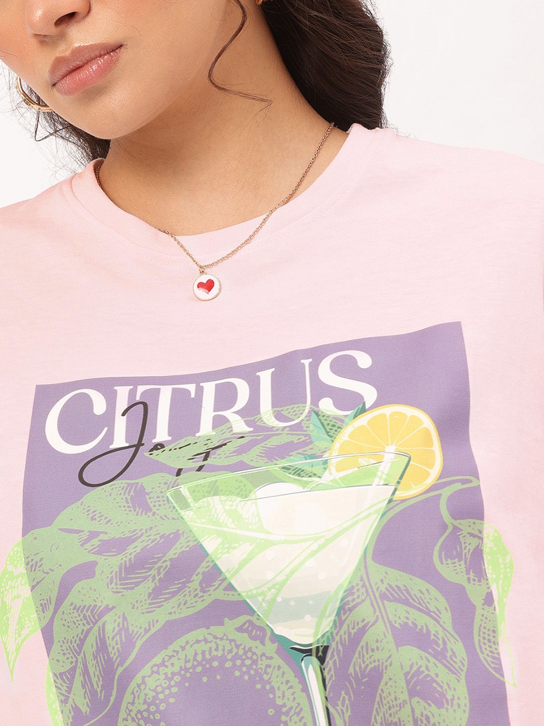 DressBerry Citrus Circuit Printed Relaxed Fit T-shirt