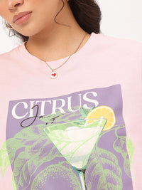 DressBerry Citrus Circuit Printed Relaxed Fit T-shirt