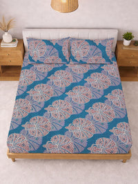 KLOTTHE Motif Etnik Biru 300 TC Cadar Super King Halus