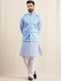 Anouk Men Geometric Printed Kurta with Pyjamas & Nehru Jacket