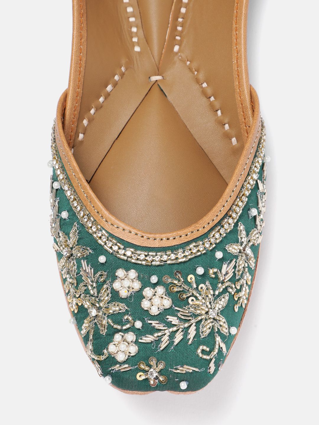 House of Pataudi Floral Embroidered Ethnic Mojaris