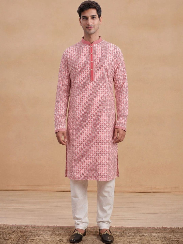 House of Chikankari Men Embellished Chikankari Kurta