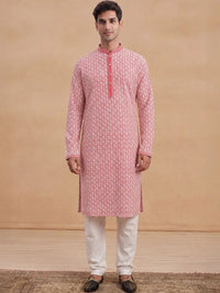 House of Chikankari Men Embellished Chikankari Kurta