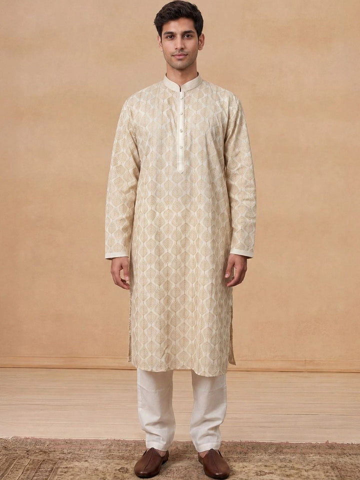 House of Chikankari Men Geometric Kurta