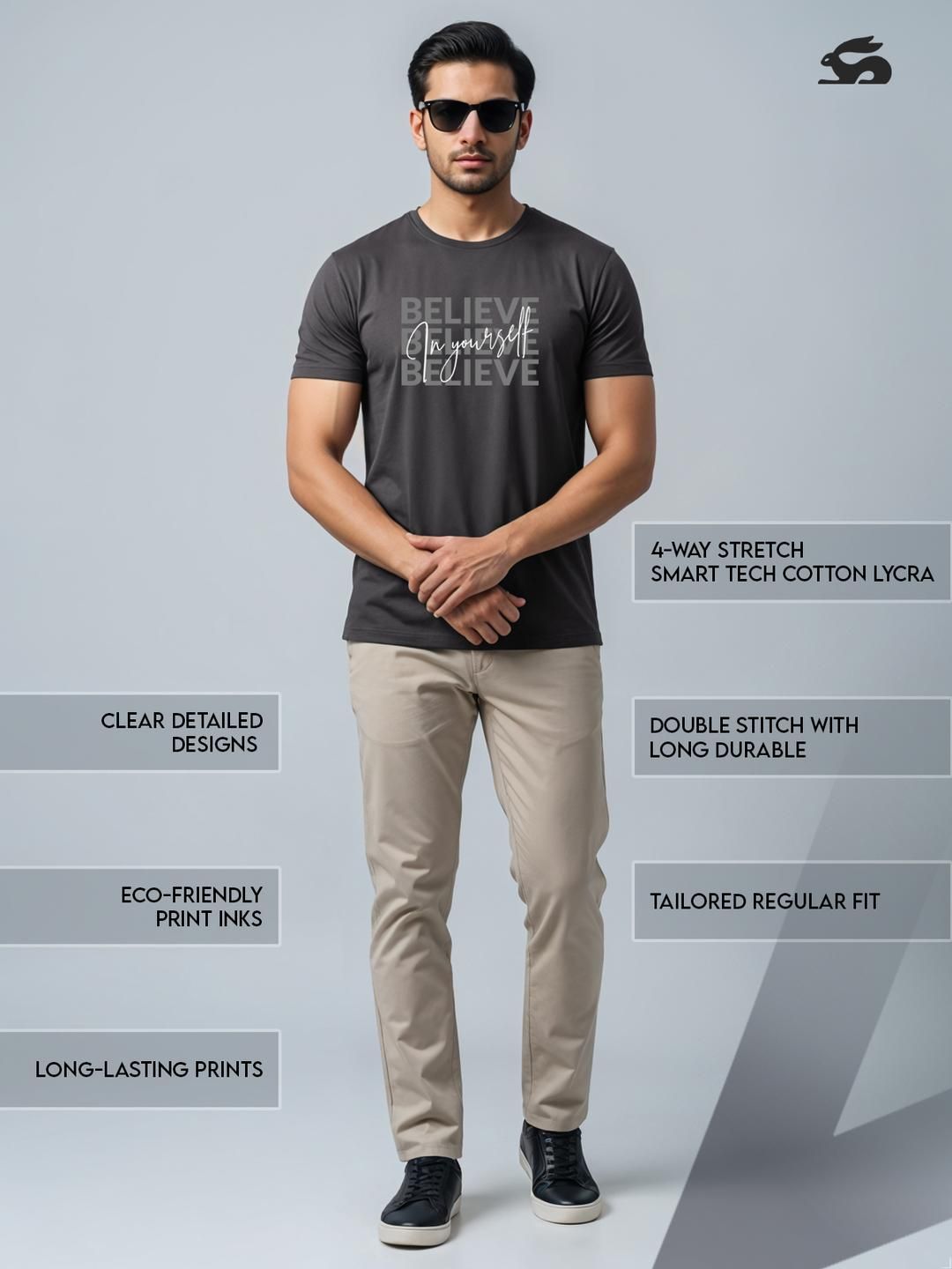 ADRO Men Grey Tshirts