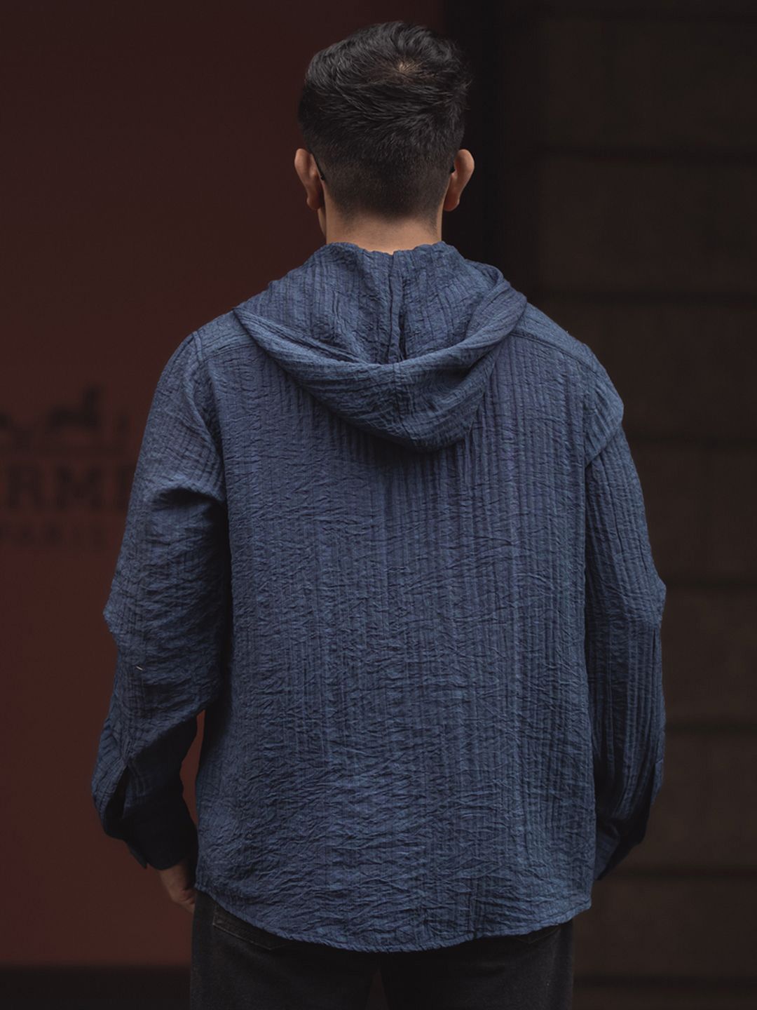 Powerlook Men Self Design Hood Relaxed Fit T-shirt