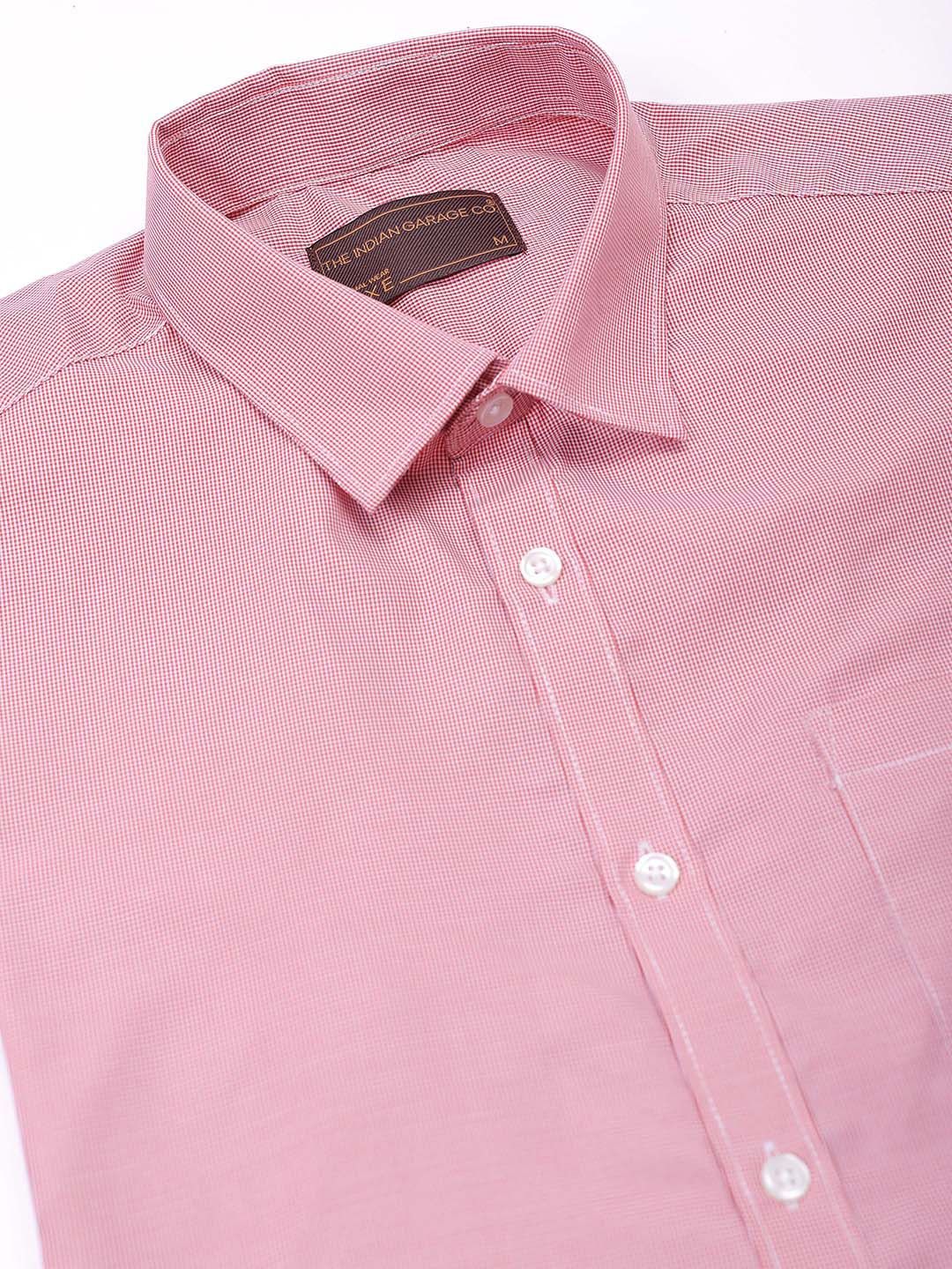 The Indian Garage Co. X Luxe Men Spread Collar Micro Checked Slim Fit Formal Shirt