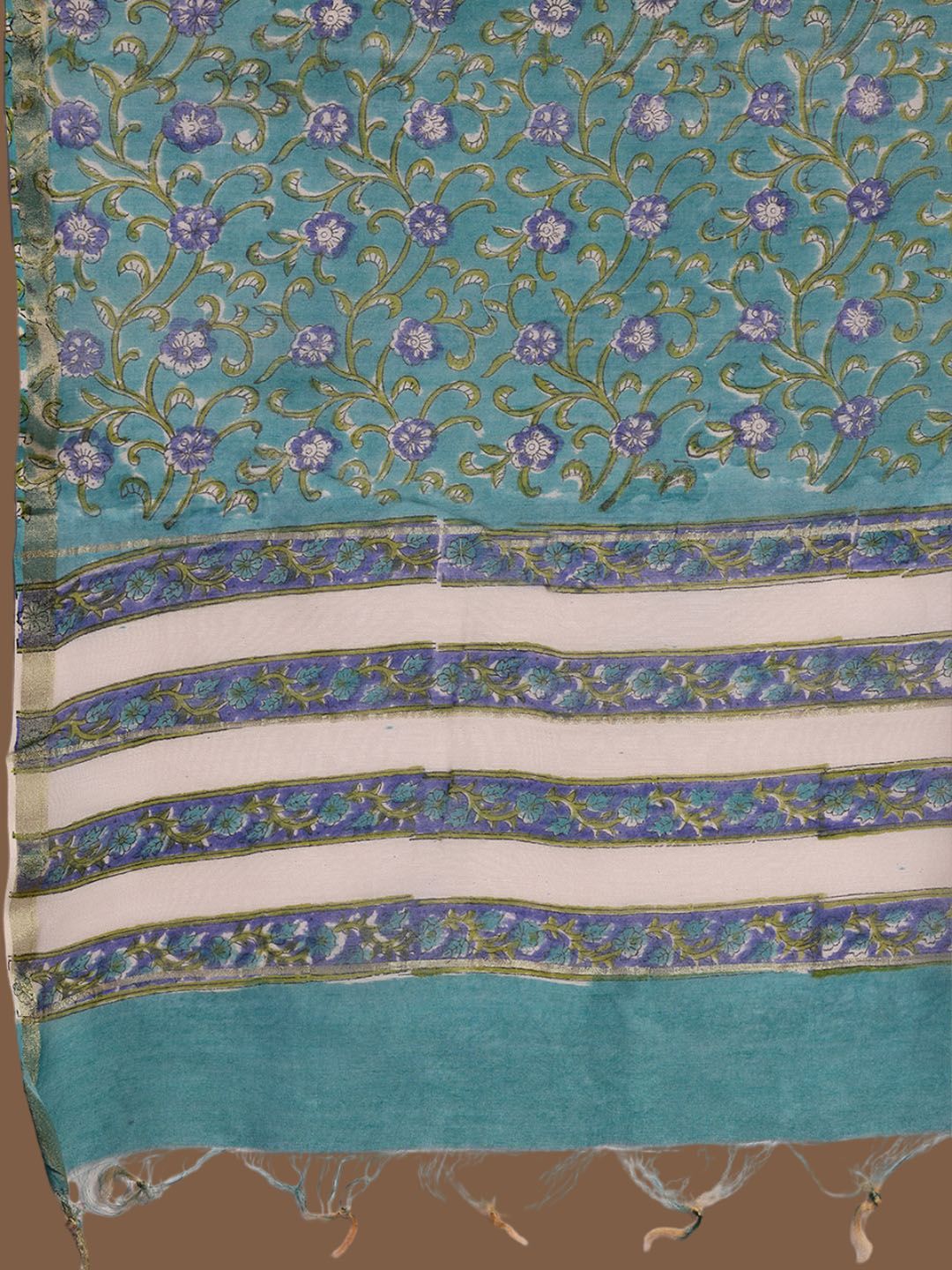 Libas Floral Printed Regular Pure Cotton Straight Kurta with Trousers & Dupatta