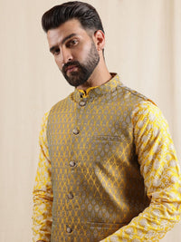 Anouk Men Ethnic Motifs Embroidered Regular Kurta with Pyjamas & Nehru Jacket