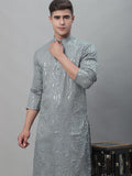 SOJANYA Ethnic Motif Embroidered Sequined Work Pure Cotton Kurta