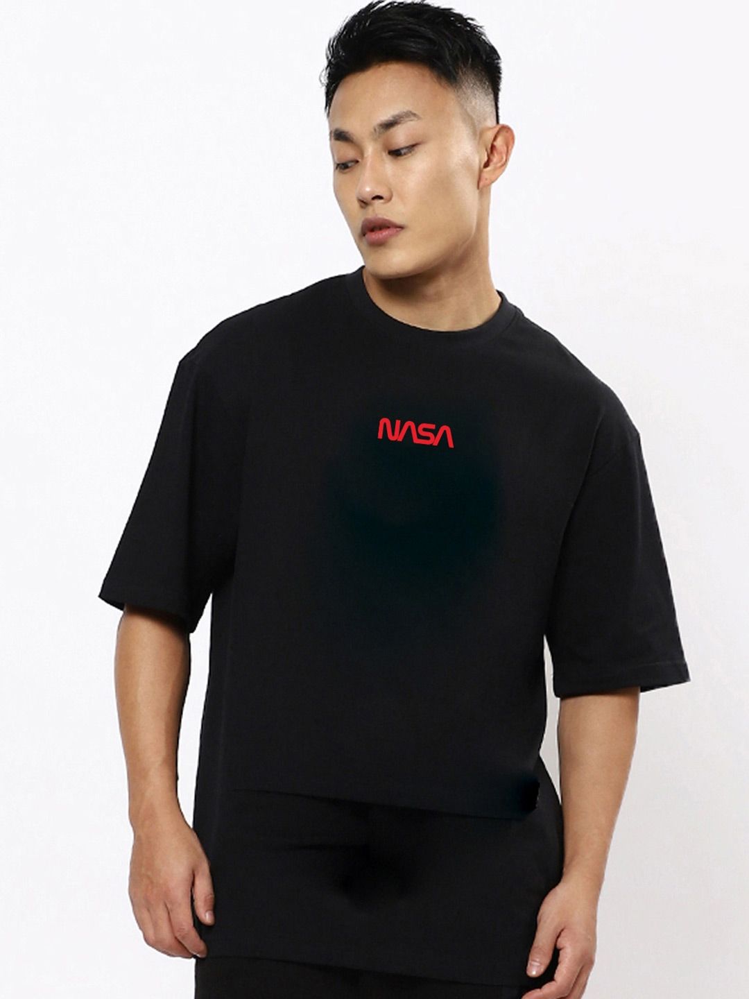Bewakoof Men Official Nasa Merchandise Fly Me To The Moon Graphic Print Oversized T-shirt