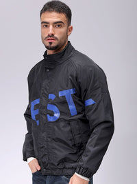 The Indian Garage Co Men Lightweight Puffer Jacket with Patchwork