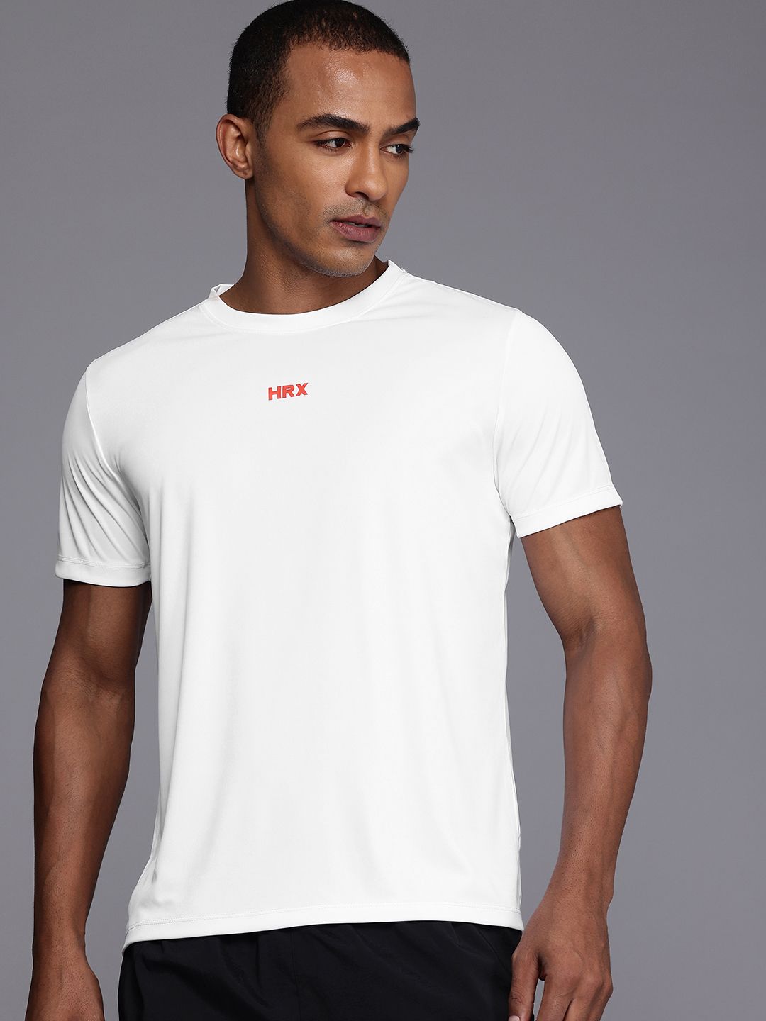 HRX by Hrithik Roshan Typography Printed Rapid-Dry Antimicrobial Finish Training T-shirt