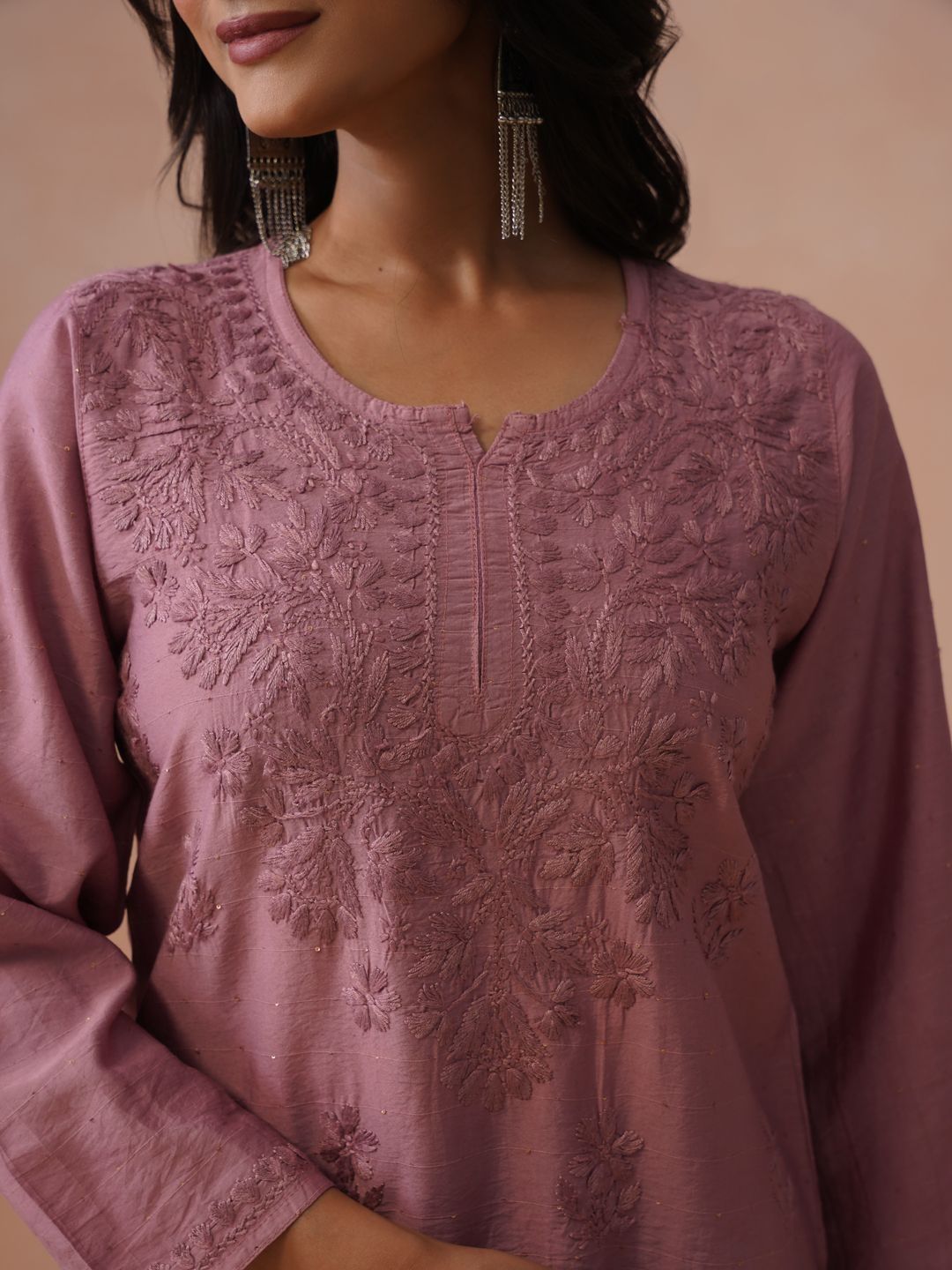 Rumah Wanita Chikankari Sulam Kurta Chikankari