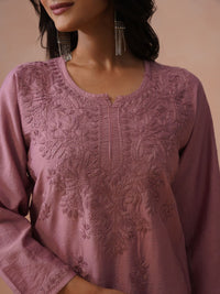 Rumah Wanita Chikankari Sulam Kurta Chikankari
