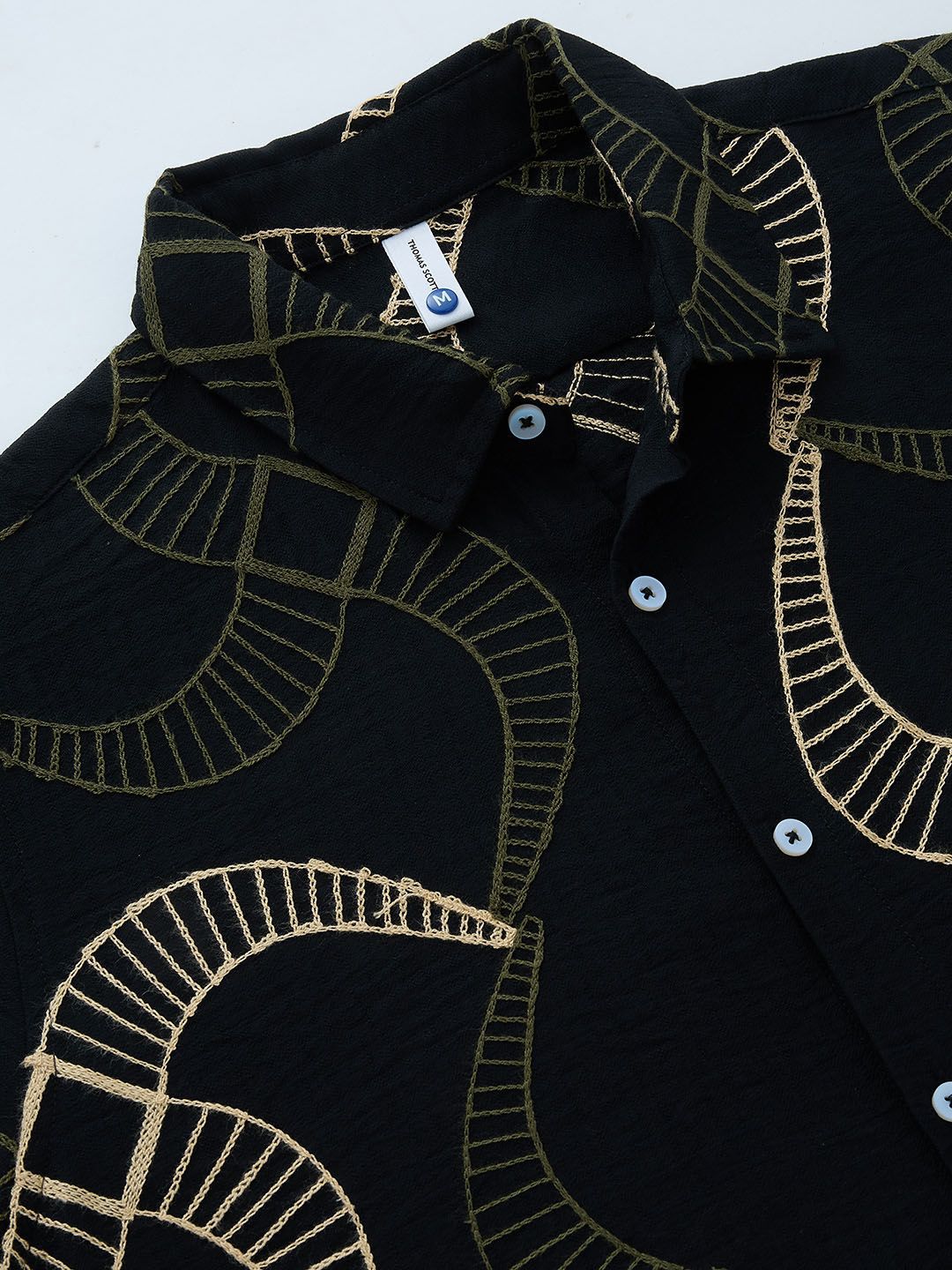 Thomas Scott Men Embroidered Regular Fit Casual Shirt