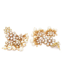 Karatcart Kundan-berlapis emas Kundan & Pearl Beaded Jewellery Set