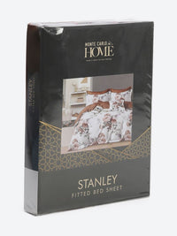 Monte Carlo Stanley White & Pink Floral Printed 144TC King Bedsheet Set 1.85 m x 1.95 m